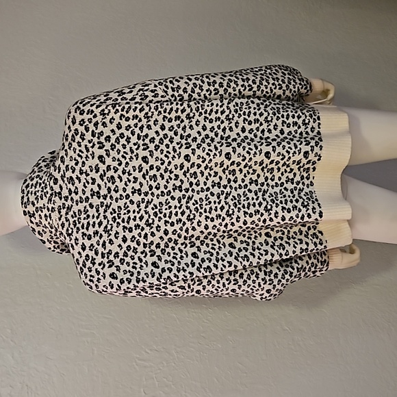 LOFT Cheetah Leopard Print High Collar Zipper Heavyweight Pullover Sweater - Picture 5 of 7